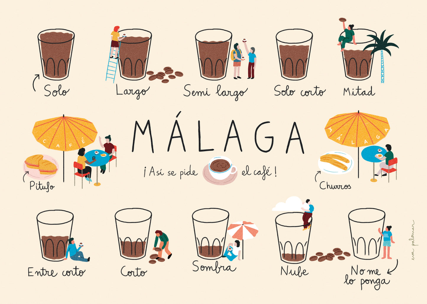 Lámina Cafés Málaga
