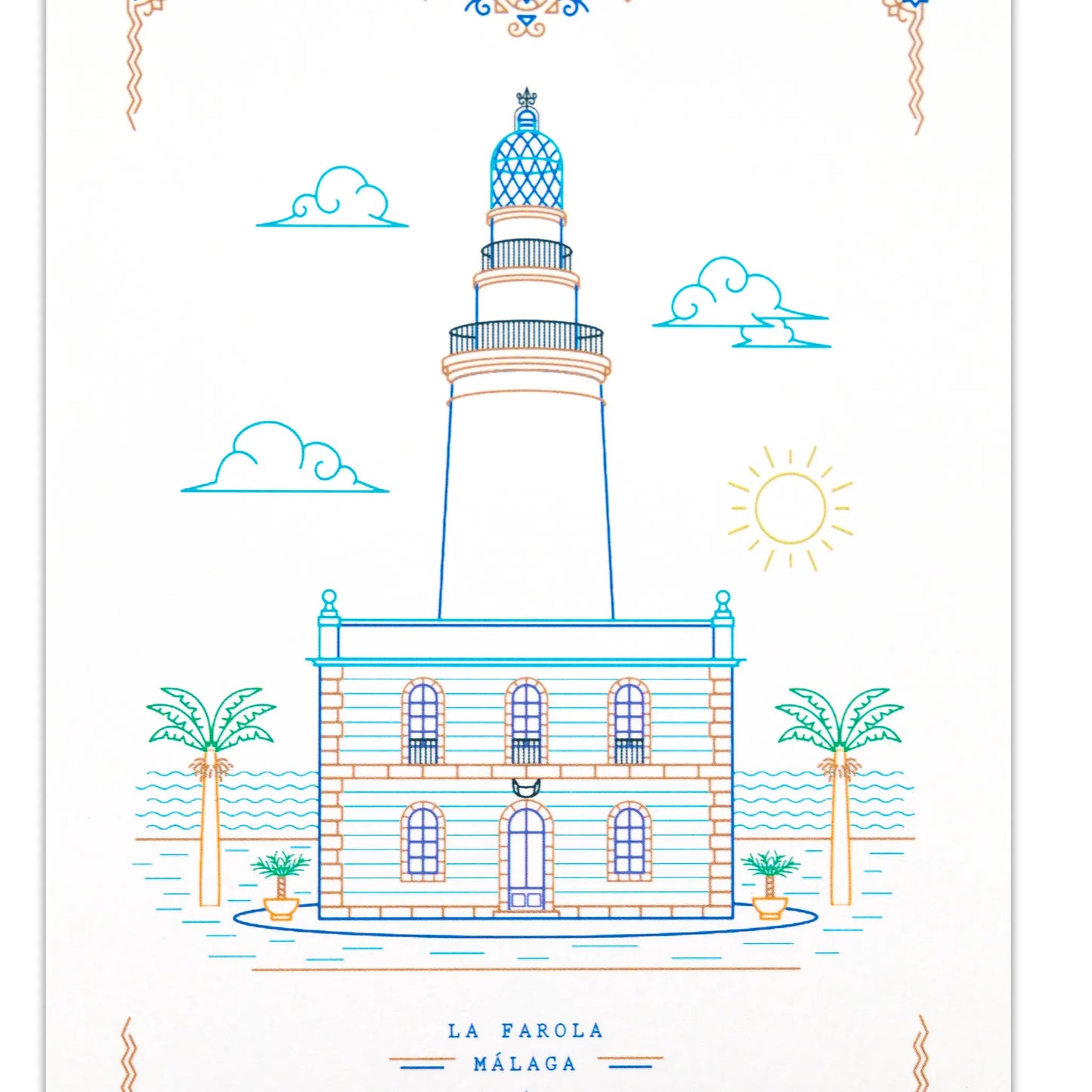 Postcard Streetlight Malaga