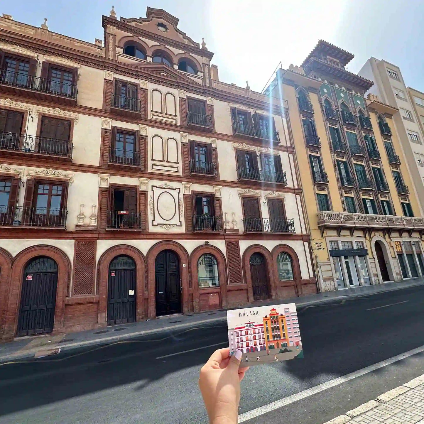 Postcard of the Neomudejar Building in Malaga