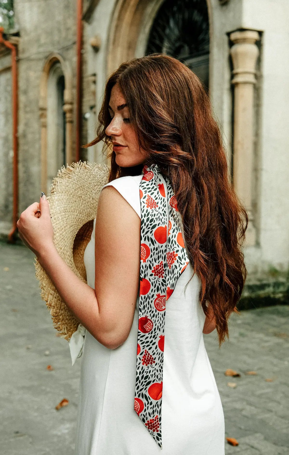 Corbatín Mujer Seda Natural Granadas