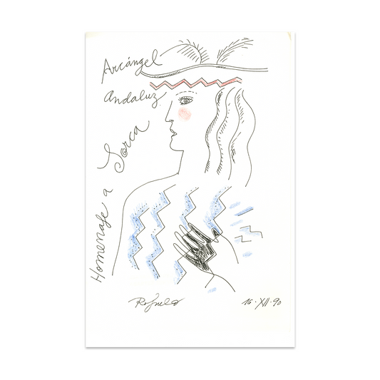 Postal dibujo Arcángel Andaluz (vm)