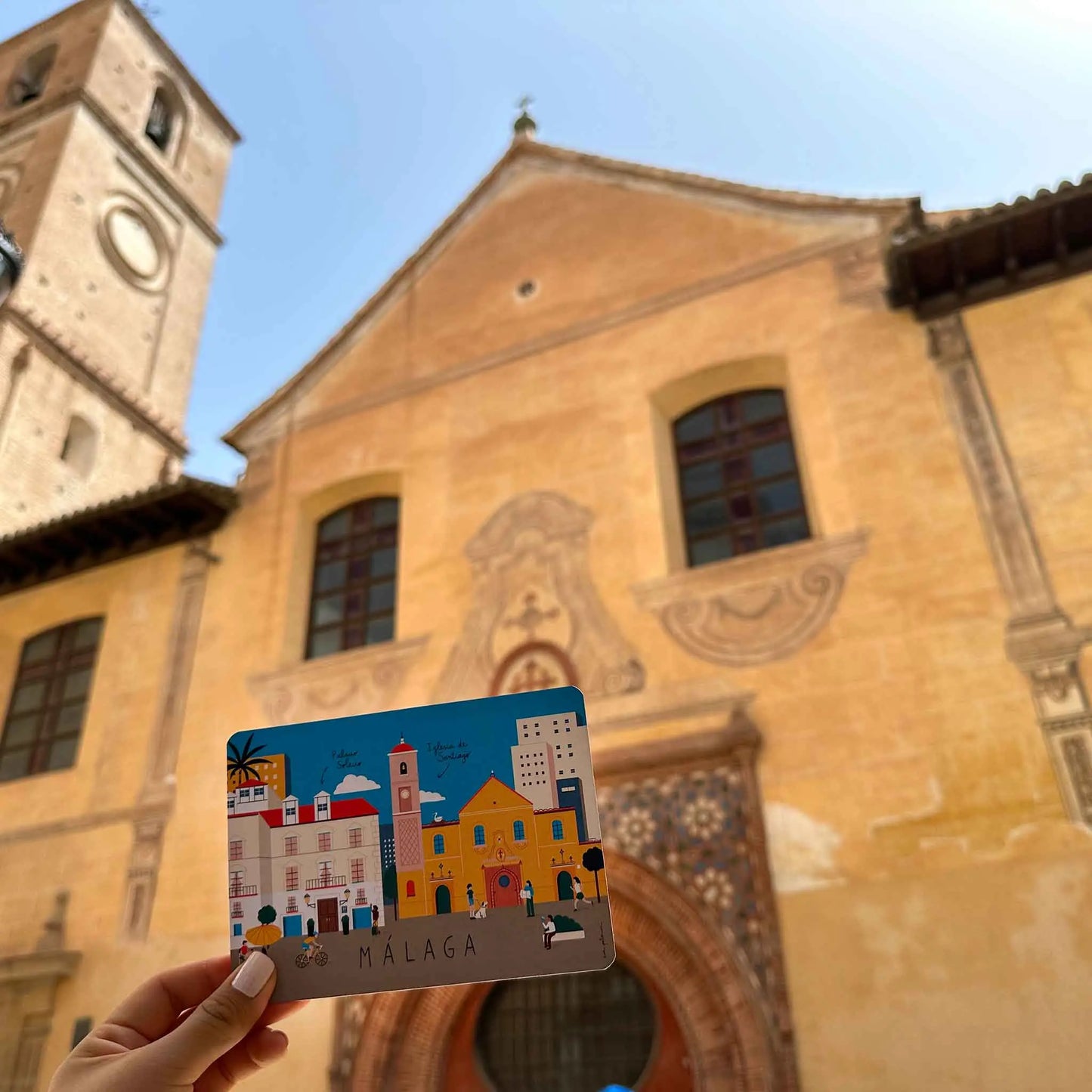 Postal Iglesia de Santiago Málaga