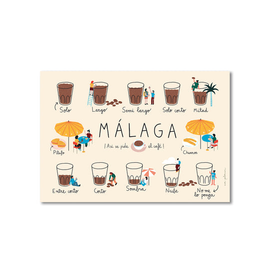 Lámina Cafés Málaga