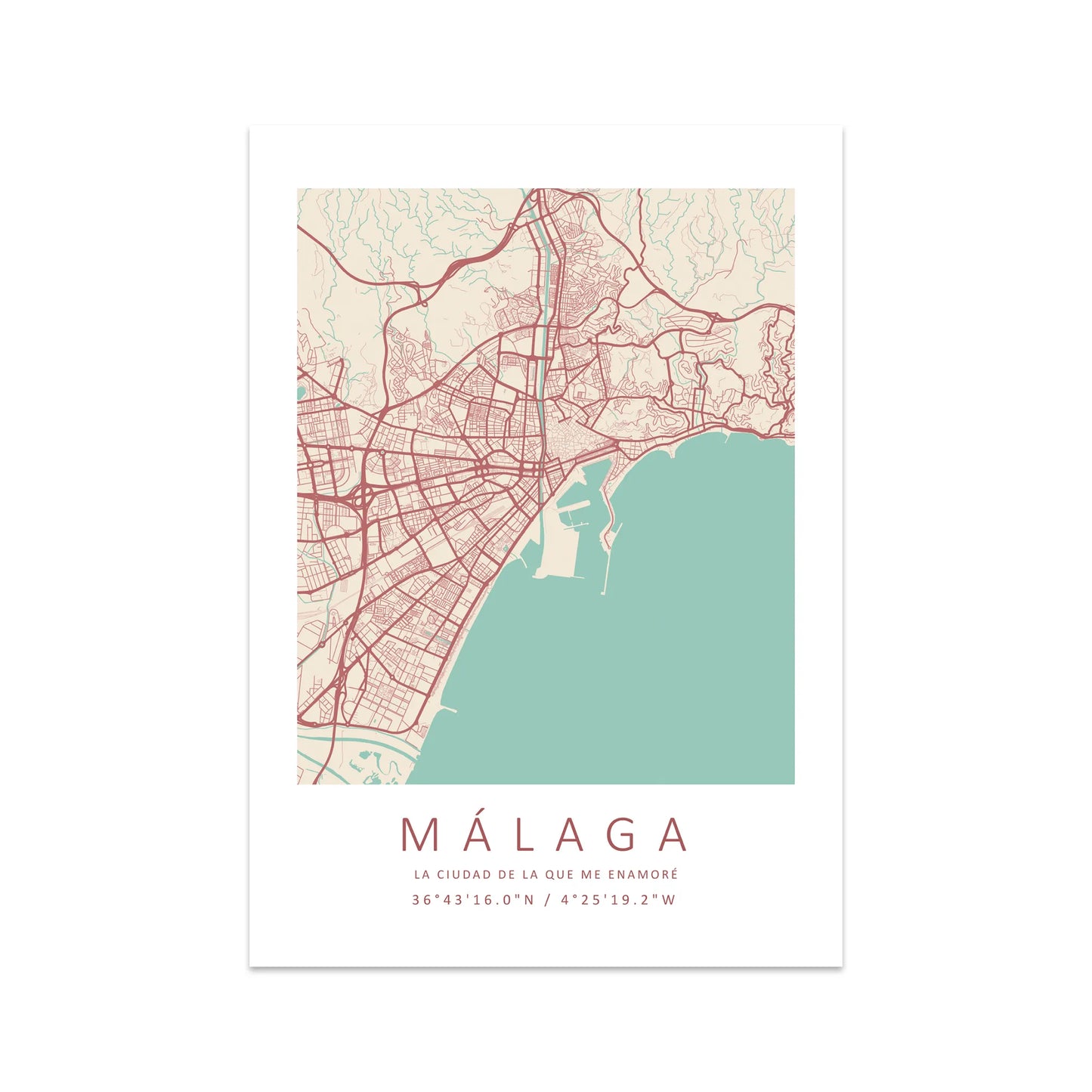 Póster Mapa Málaga